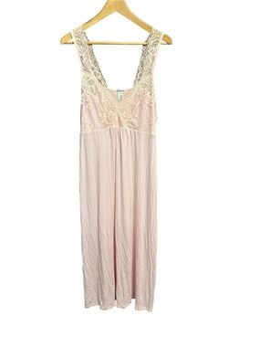 Vermont Country Store Nightgown Lace Plus 2X Pink Chemise Fairycore Cottagecore